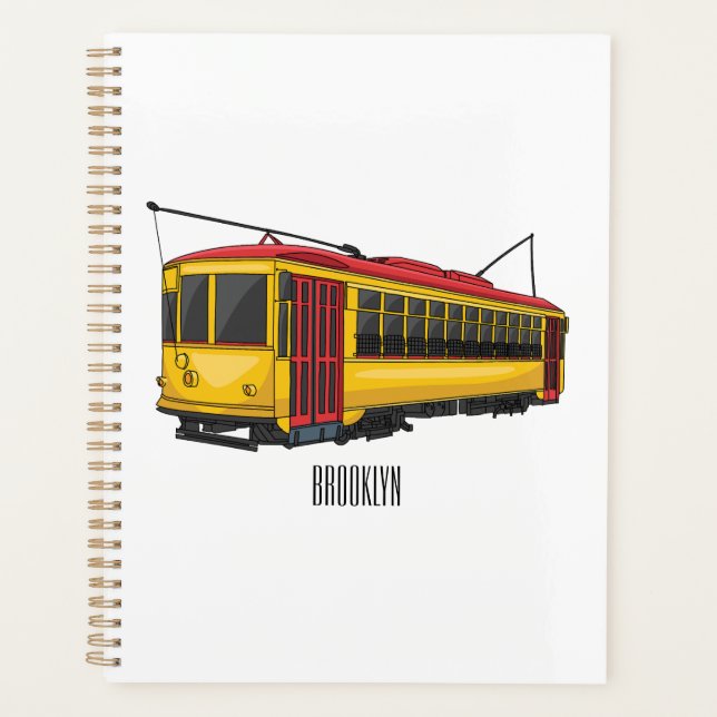 Mata trolley cartoon illustration planner (Front)