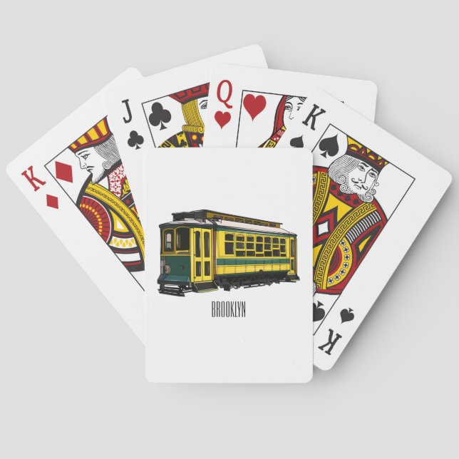 Mata trolley cartoon illustration playing cards (Back)