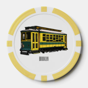 Mata trolley cartoon illustration poker chips