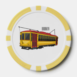 Mata trolley cartoon illustration poker chips