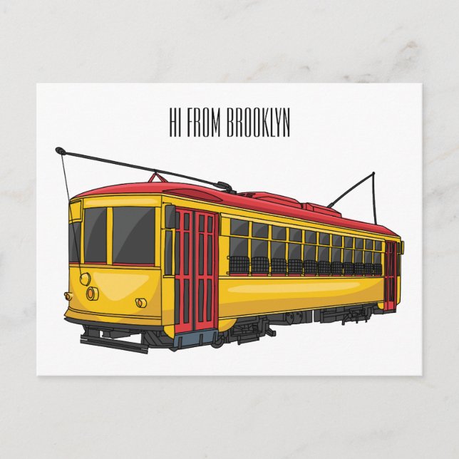 Mata trolley cartoon illustration postcard (Front)