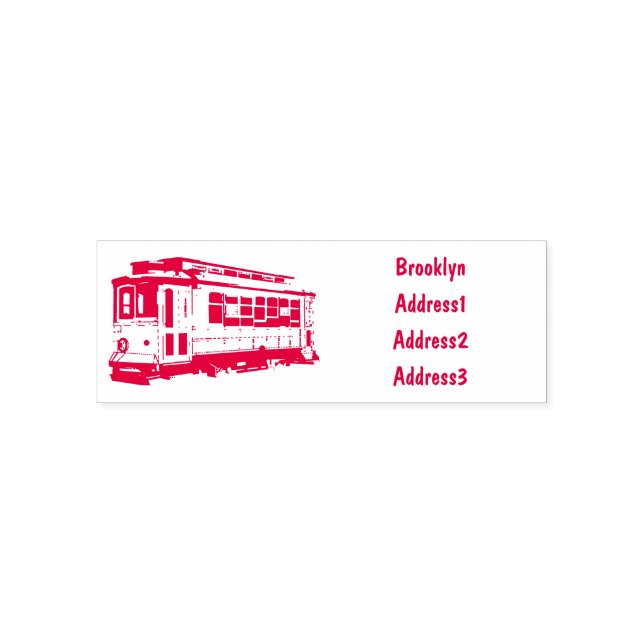 Mata trolley cartoon illustration self-inking stamp (Design)