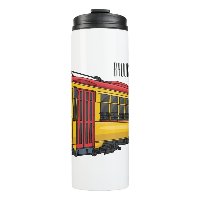 Mata trolley cartoon illustration thermal tumbler (Front)