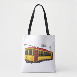 Mata trolley cartoon illustration tote bag