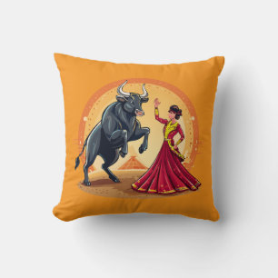Matador Bullfighter Spanish woman in traditional a Cushion