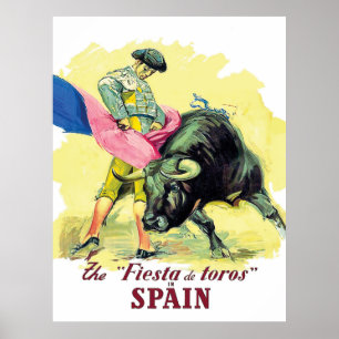 Matador bullfighting, fiesta de toros, Spain Poster