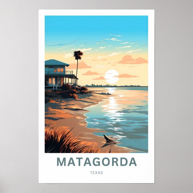 Matagorda Texas Travel Print (Front)