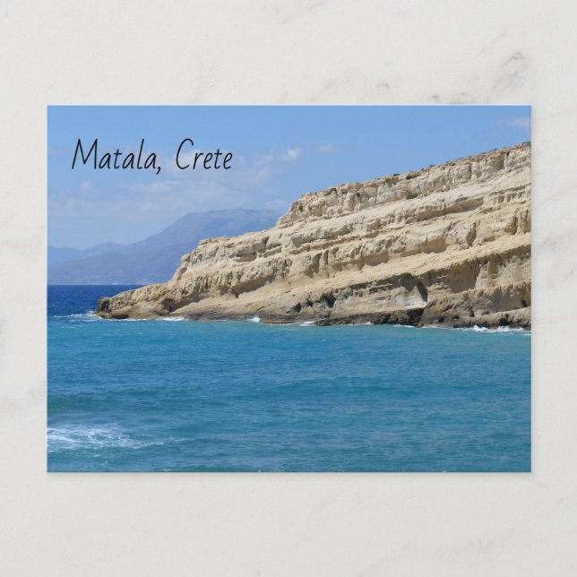 Matala Cliff Caves Postcard (Front)