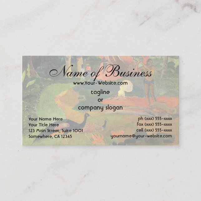 Matamoe (Landscape w Peacocks) by Paul Gauguin Business Card (Front)