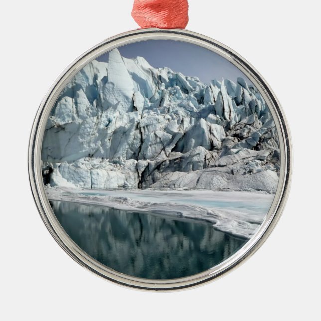 Matanuska Glacier Mouth Alaska Metal Tree Decoration (Front)