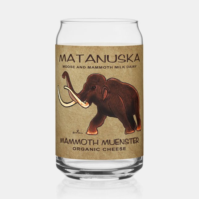 Matanuska Mammoth Muenster Cheese Can Glass (Front)