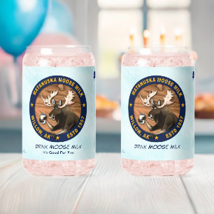 Matanuska Moose Milk Can Glass