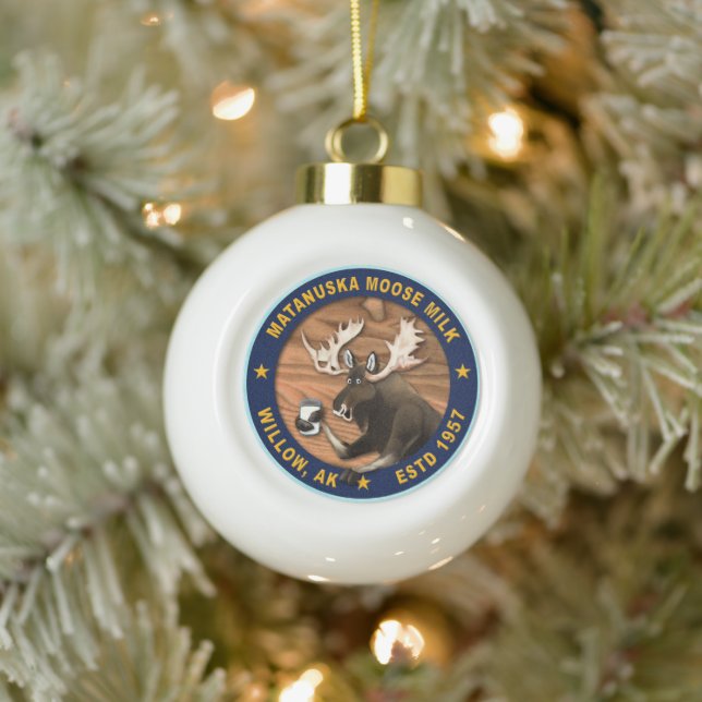 Matanuska Moose Milk Ceramic Ball Christmas Ornament (Tree)