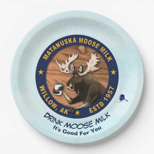 Matanuska Moose Milk Paper Plate (Front)