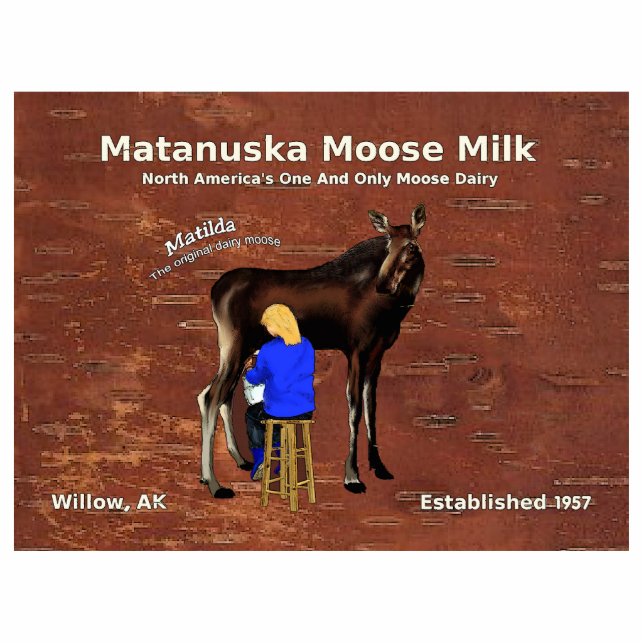 Matanuska Moose Milk Photo Sculpture Magnet (Front)