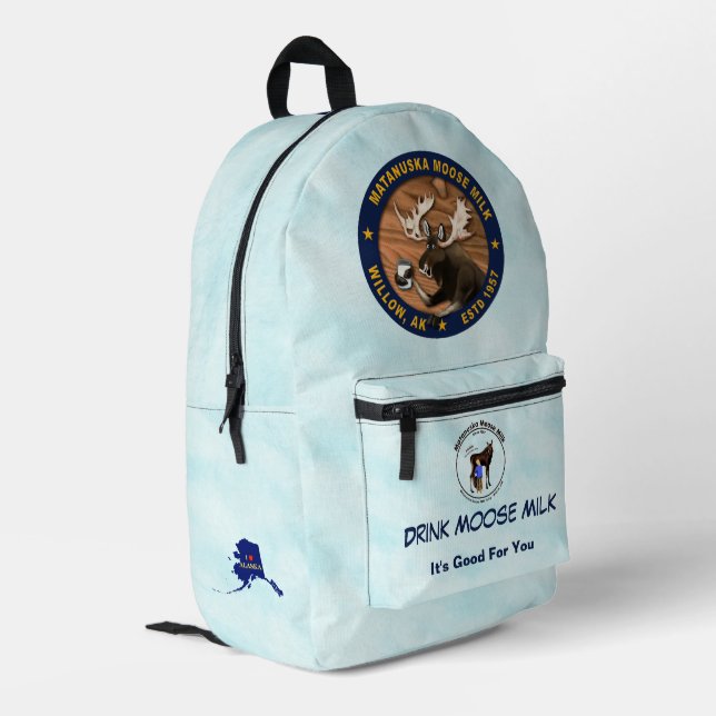 Matanuska Moose Milk Printed Backpack (Back Corner Left)
