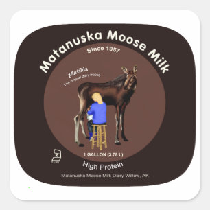 Matanuska Moose Milk Square Sticker