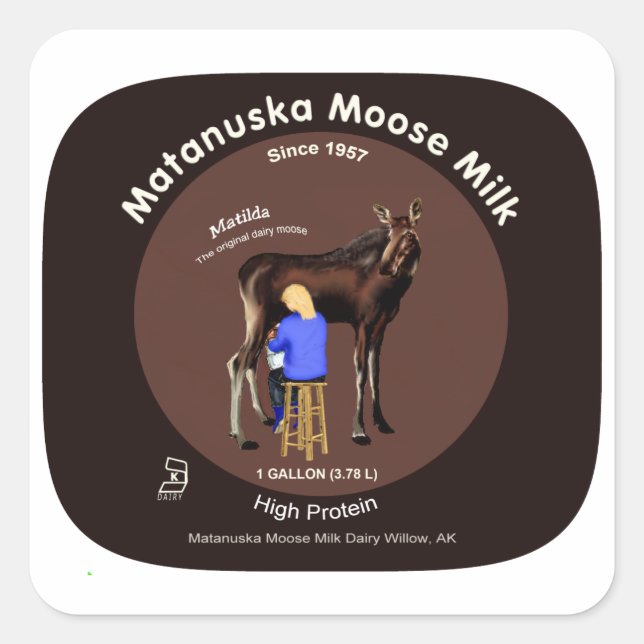 Matanuska Moose Milk Square Sticker (Front)