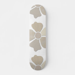 Match Any Colour Faux Fabric Collage Flower Skateboard
