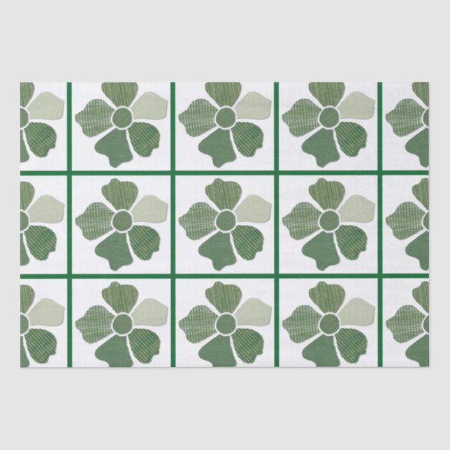 Match Any Colour Faux Fabric Collage Flower Tissue Paper (Front)