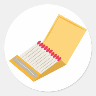 Match Book Classic Round Sticker