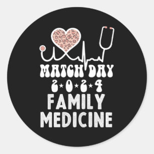 Match Day 2024 Future Doctor Residency Family Medi Classic Round Sticker