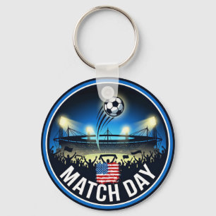 Match Day Soccer Fan With Custom Country Flag Key Ring