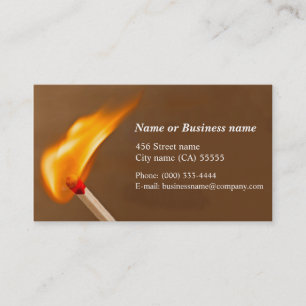 Match fire business card