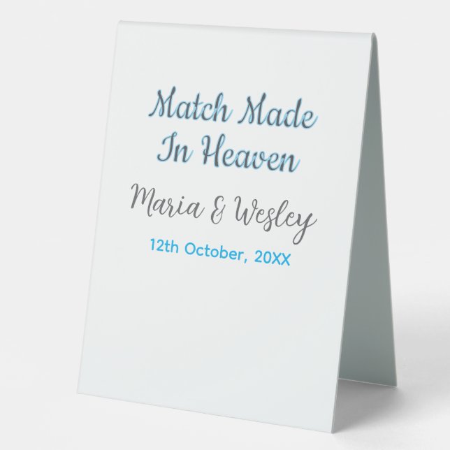Match made in heaven blue black couple name date (Front)