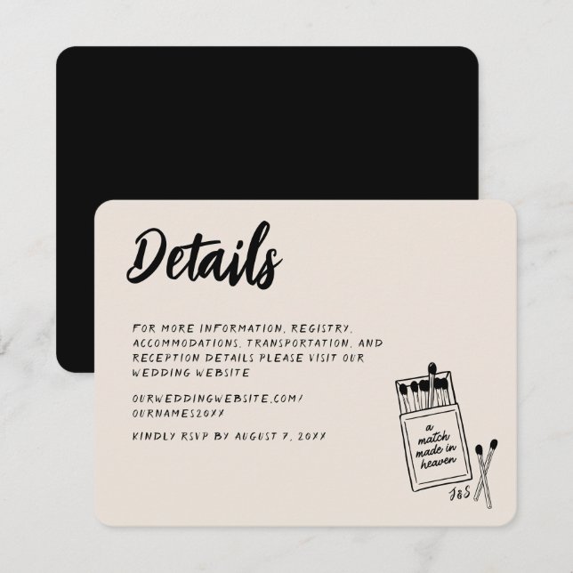 Match Made in Heaven Handwritten Enclosure Card (Front/Back)