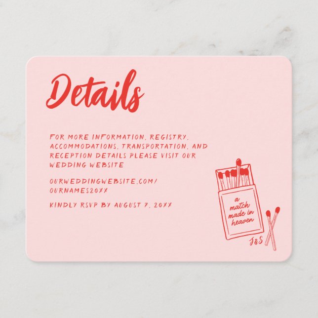 Match Made in Heaven Handwritten Enclosure Card (Front)