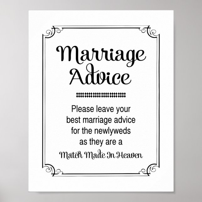 Match Made In Heaven Marriage Advice Sign (Front)
