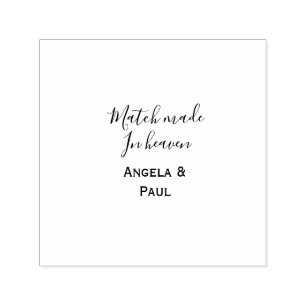 Match made in heaven name couple wedding simple self-inking stamp