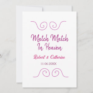 match made in heaven pink purple spanish border na invitation