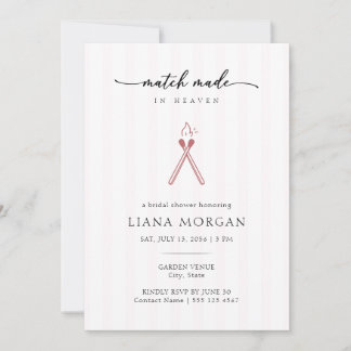 Match Made in Heaven Romantic Bridal Shower Invitation