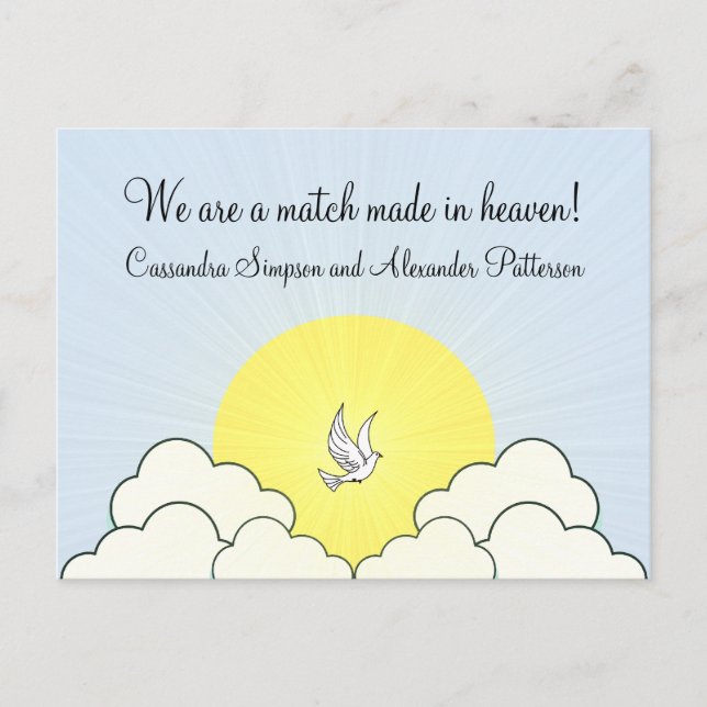Match Made in Heaven Save the Date Postcard (Front)