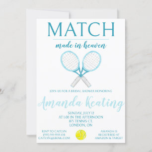 Match Made in Heaven, Tennis Bridal Shower Invitation