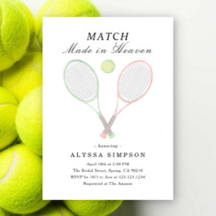 Match Made in Heaven Tennis Bridal Shower Invitation