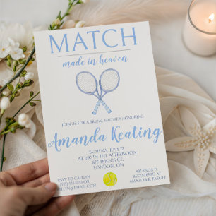 Match Made in Heaven, Tennis Bridal Shower Invitation