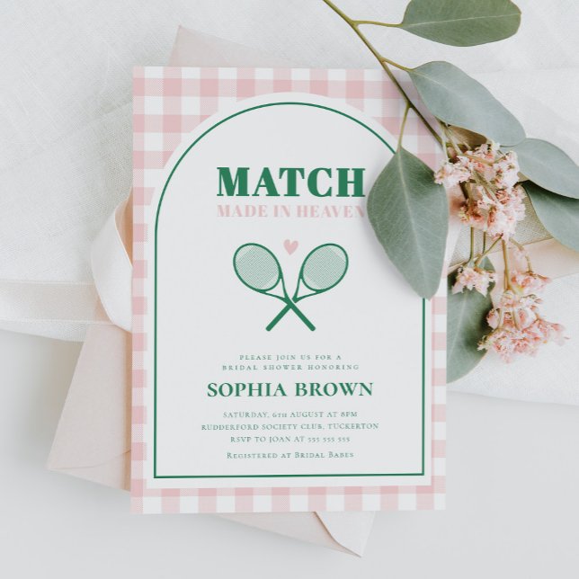 Match Made in Heaven Tennis Bridal Shower Invitation (Creator Uploaded)