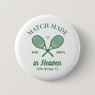 Match Made In Heaven Tennis Club Bachelorette 6 Cm Round Badge