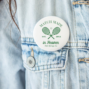 Match Made In Heaven Tennis Club Bachelorette 6 Cm Round Badge