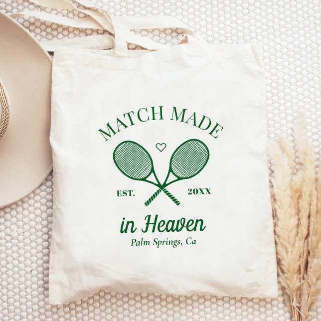 Match Made In Heaven Tennis Club Bachelorette Tote Bag (Creator Uploaded)