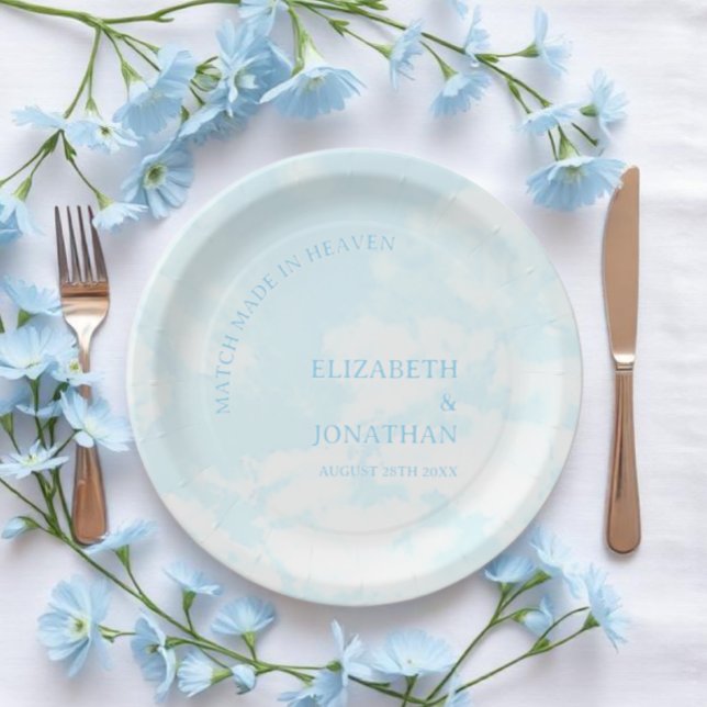 Match Made In Heaven Wedding Paper Plate (Creator Uploaded)