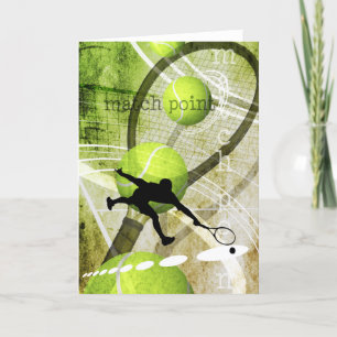 Match Point boy playing tennis blank Card