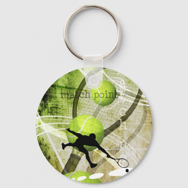 Match Point men's tennis Key Ring (Front)