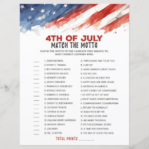 Match the Motto 4th of July Party Game