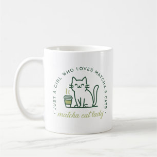 Matcha and cat lover funny just a girl kawaii coffee mug