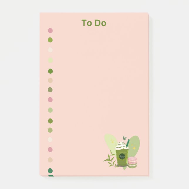 Matcha and Macarons Post-it Notes (Front)