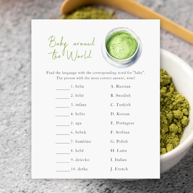 Matcha baby shower - Baby around the world game (Creator Uploaded)